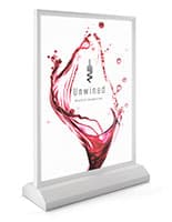 Catchlight Countertop LED Sign, Custom Graphics, Rechargeable Batteries, Double-Sided Tabletop LED sign holder with dye-sub printed graphics