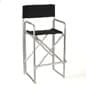 31" Seat Height Metal Director's Chair with Black Canvas Seat