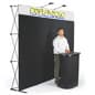 10' Pop Up Display w/ Custom Header, 2 Spotlights & Portable Counter - Black