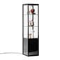 17"w Tempered Glass Display Case, Locking Doors, Storage