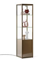 Glass display cabinet with storage with locking doors