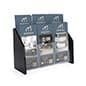 2-Tiered Recycled Acrylic Brochure Holder for Tabletop,13" w , 6 Pockets - Black