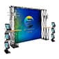8x8 Trade Show Booth Kit w/ 3 Counters, 2 Literature Holders, 2 TV Mounts - Black
