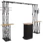 10x10 Trade Show Booth Kit w/ 3 Counters, 2 Truss TV Mounts - Black