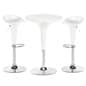 Pub Table Set with 1 Round Cocktail Table, 2 Height Adjustable ABS Stools - White