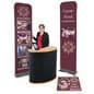 10x10 Trade Show Booth Kit w/ Counter & iPad Holder, 2 Custom Banners and Floor Decal