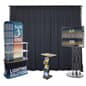 10x10 Trade Show Booth Kit w/ Shelves, Magazine Rack, Truss TV Stand and Backdrop
