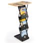 40” Tall Folding Magazine Rack, 3 Literature Pockets, Tabletop