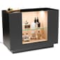47"w Tempered Glass Showcase, LED Light Strip, Locking Door, Rear Storage - Black