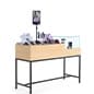 54" Retail Showcase Display Table with Tempered Glass, Locking Drawer - Maple