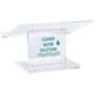 Acrylic Tabletop Lectern, Clear, Custom Logo Vinyl Printing