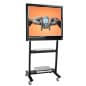 TV Stand with Wheels, Fits Monitors 32-80", with Shelf - Black