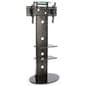 TV Stand for Floor Fits Monitors 37" to 70", Metal Shelves, Tilting Bracket - Black