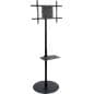 TV Stand for Floor with Round Base, Adjustable AV Shelf & Tilting Bracket - Black