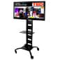 TV Stand w/ Wheels, Height Adjustable Shelf & Bracket, Fits Monitors 37-70" - Black