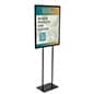 Floor Standing Poster Stand, Top Insert, Double-Sided, Metal - Black