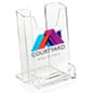 Brochure Holder, 4"w, Business Card Pocket, Custom Printed - Clear