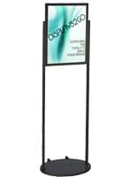 Black 18 x 24 Mobile Poster Stand with Non-Glare Lenses Black 18 x 24 Mobile Poster Stand with PVC Backer