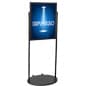 Floor Standing Poster Holder, Top Loading, Double-Sided, Wheels