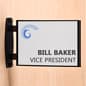 Curved Sign Holder for Wall or Ceiling, Double Sided, Snap-out Lens - Black