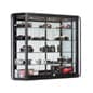 4x3 Wall Mounted Display Case w/Mirror Back & 3 Top LED Lights, Locking - Black