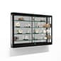 5ft. Wall Mounted Display Case w/4 Top LED Lights & Mirror Back, Locking - Black
