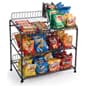 3-Tiered Wire Rack Display, Tabletop, 22"w Open Shelves - Black