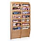 7-Tiered Wood Magazine Wall Rack, 8.5"w, 14 Pockets - Light Oak