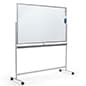 Write-On Board, Floor Stand w/ Wheels, Dry Erase, Double Sided - Silver