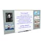 Combination Bulletin Board and Whiteboard w/ Eraser and 4 Color Markers - White/Gray