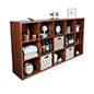 Wooden Cube Display, 15 Storage Cubes - Brown