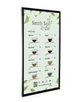 11 x 17 Acrylic Wall Sign Holder, Black Border, Side Insert - Clear 11 x 17 poster frame with wall mounting design