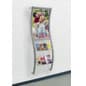 24" x 36" Wall Mounted Poster Holder, Acrylic Brochure Holders, Wavy Frame - Silver