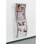 24" x 36" Wall Mounted Poster Holder, Acrylic Magazine Trays, Wavy Frame - Silver