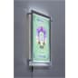 Wall Mounted LED Sign Holder, Magnetic Open, Standoffs, Illuminated - Clear