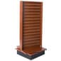 Slatwall Kiosk, I-Shaped, 2 Sides, Rotating, Base Wheels – Cherry