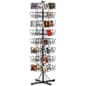 Rotating Wire CD Rack w/ Sign Clip, Floorstanding, 64 Pockets - Black