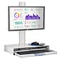 Workstation for Wall, Fits Monitors Up to 43 Inches, Keyboard & Mouse Tray - White