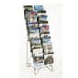 10-Tiered Wire Magazine Floor Stand, 8.5"w, 20 Pockets, Header - Black