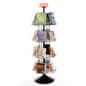 16-Pocket Wire Book Stand for Floor, Rotating, with Header Clip - Black