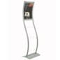 18" x 24" Floor Standing Sign Holder, Top Loading, Wavy Design - Silver