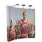 7.5' Trade Show Display with Custom Graphics, Curved, 3 Halogen Spotlights, Portable