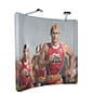 7.5' Trade Show Display with Custom Graphics, Curved, 2 LED Spotlights, Portable