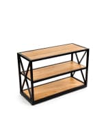 French Industrial Console Shelf Etagere for Home Furnishing 26.5-inch tall natural colored french industrial console shelf