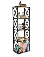 Industrial Rustic 5-Tier Shelving Unit - Paulownia Wood Paulownia industrial rustic 5-tier shelving unit