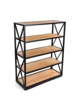 Engineers Industrial Bookcase Shelves Adds Charm and Personality to Living Rooms 50.5-inch tall natural pine engineers industrial bookcase shelves
