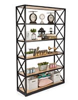Rustic Ironworker Industrial Shelves - Modern Retail 6-tier rustic ironworker industrial shelves
