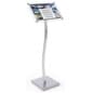 11" x 17" Floor Standing Sign Holder, Rotating Snap Frame, Acrylic Lens - Silver