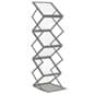 5-Pocket Portable Literature Floor Stand w/ Case, Adjustable Height - Silver