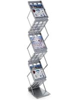 Portable Literature Holder Has Attractive Silver Finish for Modern Look Silver Portable Literature Holder